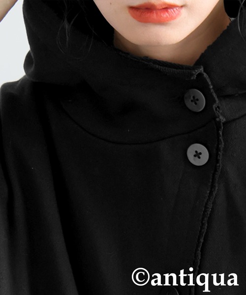 antiqua(アンティカ)の「裏毛 デザインフーディー(パーカー・レディース・ブラック/杢グレー・ONESIZE)」の7枚目の写真