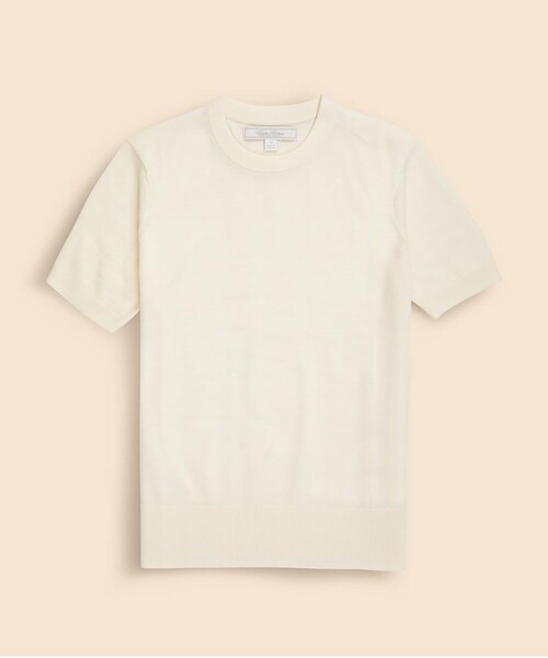 BROOKS BROTHERS(ブルックスブラザーズ)の「メリノウール ショートスリーブ クルーネックセーター(ニット/セーター・レディース・アイボリー/グレー/キャメル/レッド/ダークグリーン・MEDIUM/SMALL/LARGE/X-SMALL)」の2枚目の写真