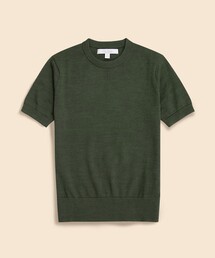 メリノウール ショートスリーブ クルーネックセーター