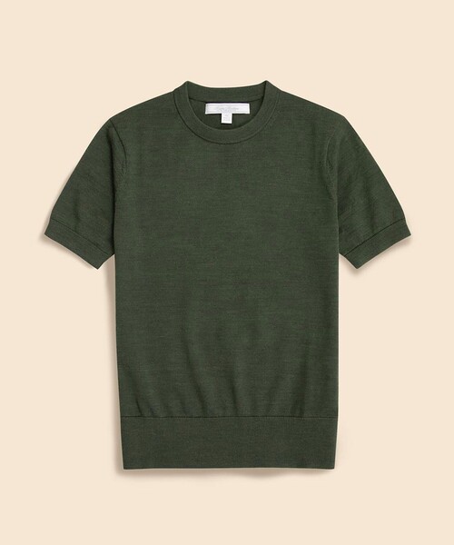 BROOKS BROTHERS(ブルックスブラザーズ)の「メリノウール ショートスリーブ クルーネックセーター(ニット/セーター・レディース・アイボリー/グレー/キャメル/レッド/ダークグリーン・MEDIUM/SMALL/LARGE/X-SMALL)」の3枚目の写真