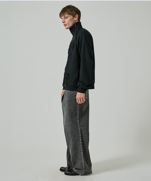 JOHN LAWRENCE SULLIVAN（ジョンローレンスサリバン）の「【JOHN LAWRENCE SULLIVAN】WASHED DENIM WIDE PANTS（デニムパンツ・メンズ・ブラック/インディゴブルー・44/46）」の4枚目の写真