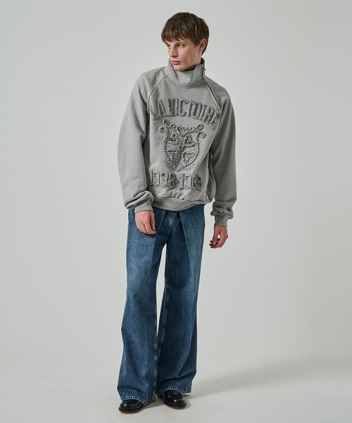 JOHN LAWRENCE SULLIVAN（ジョンローレンスサリバン）の「【JOHN LAWRENCE SULLIVAN】WASHED DENIM WIDE PANTS（デニムパンツ・メンズ・ブラック/インディゴブルー・44/46）」の6枚目の写真