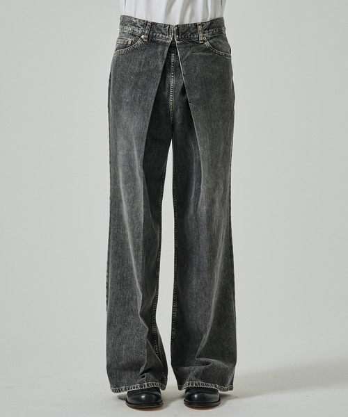セール】【JOHN LAWRENCE SULLIVAN】WASHED DENIM WIDE PANTS（デニム