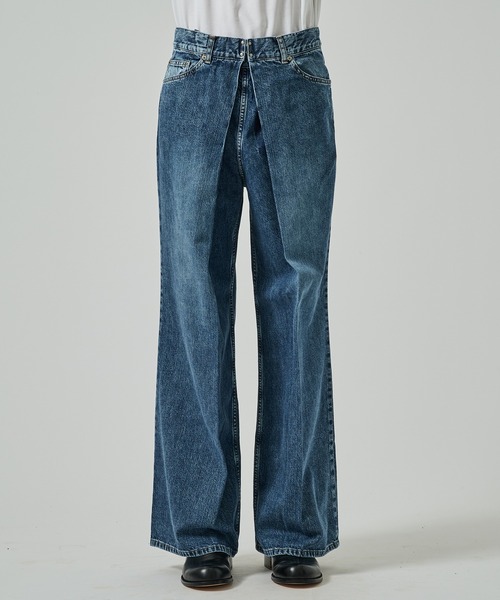セール】【JOHN LAWRENCE SULLIVAN】WASHED DENIM WIDE PANTS（デニム