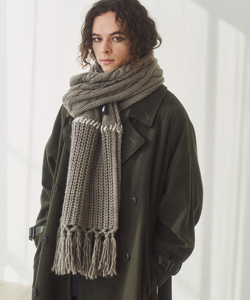 cii（シー）の「patchwork volume muffler / パッチワークボリュームマフラー（マフラー・メンズ・ホワイト/ベージュ/グレー/ブラック・FREE）」の18枚目の写真