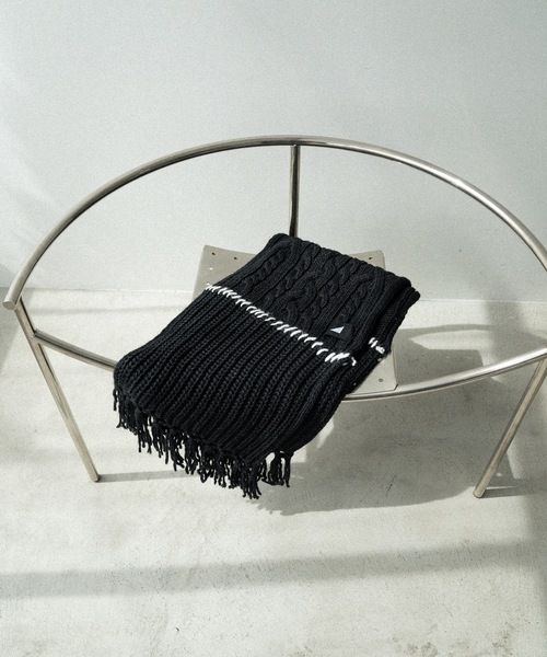 cii（シー）の「patchwork volume muffler / パッチワークボリュームマフラー（マフラー・メンズ・ホワイト/ベージュ/グレー/ブラック・FREE）」の5枚目の写真