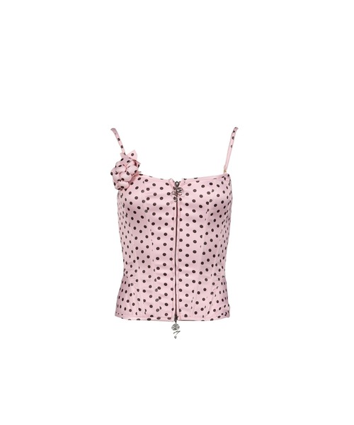 Nodress 2025ss プードル＆悪魔角ピンク宝石ベスト　タンクトップ NODRESS X ROOMSERVICE888 PINK POLKA DOT CORSET（タンクトップ