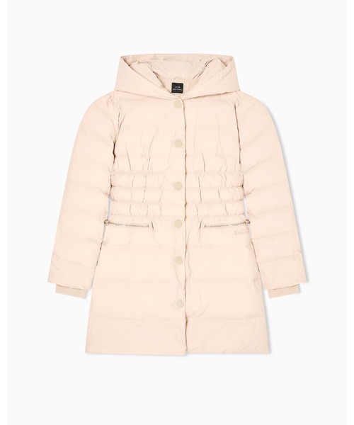 ARMANI EXCHANGE（アルマーニエクスチェンジ）の「【A|X アルマーニ エクスチェンジ】CL ナイロンタフタ ゴールドボタン ロングパファーコート（ダウンジャケット/コート・レディース・ベージュ・SMALL/X-SMALL/LARGE/MEDIUM/X-LARGE）」の5枚目の写真