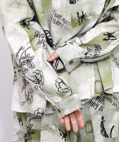 ScoLar（スカラー）の「153612：バイオ加工レースプリントシャツ（シャツ/ブラウス・レディース・ベージュ/カーキ・M）」の19枚目の写真