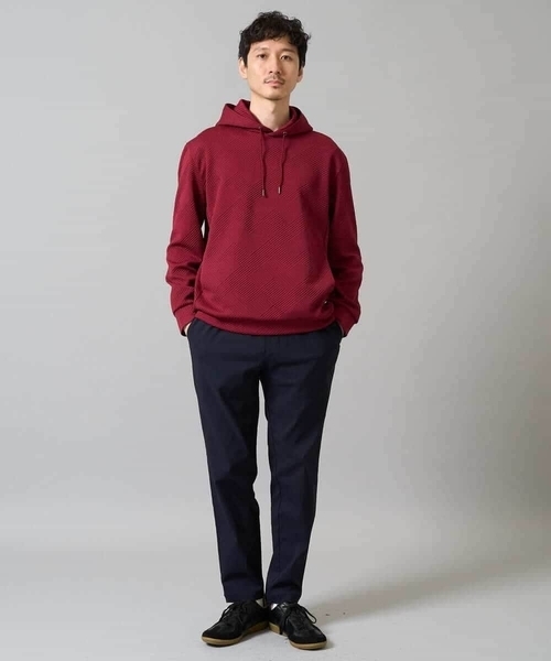 a.v.v（アーヴェヴェ）の「【イージーケア/毛玉になりにくい】幾何ジャカードプルオーバーパーカー【ストレッチ/洗濯機で洗える】（パーカー・メンズ・ブルー/ブラック/レッド/ライトグレー/ピンク/ダークインディゴブルー・46/48/50）」の17枚目の写真