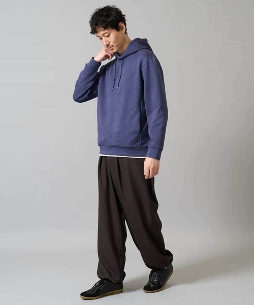 a.v.v（アーヴェヴェ）の「【イージーケア/毛玉になりにくい】幾何ジャカードプルオーバーパーカー【ストレッチ/洗濯機で洗える】（パーカー・メンズ・ブルー/ブラック/レッド/ライトグレー/ピンク/ダークインディゴブルー・46/48/50）」の22枚目の写真