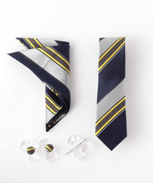 ZIP FIVE（ジップファイブ）の「メンズ スーツ ギフト箱4点セット レジメンタル ストライプ ナロータイ（ネクタイ）」