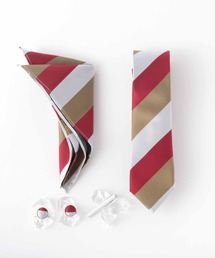ZIP FIVE（ジップファイブ）の「メンズ スーツ ギフト箱4点セット レジメンタル ストライプ ナロータイ（ネクタイ）」