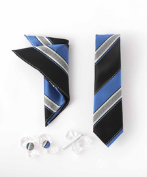 ZIP FIVE（ジップファイブ）の「メンズ スーツ ギフト箱4点セット レジメンタル ストライプ ナロータイ（ネクタイ）」