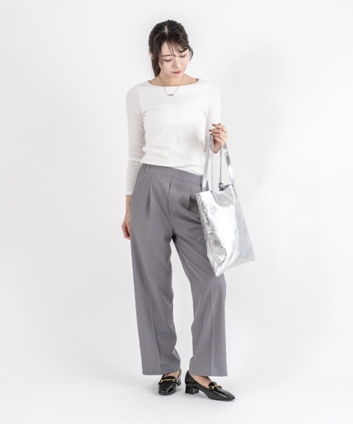 andrea cardone(アンドレアカルドネ)の「【andrea cardone/アンドレアカルドネ】レザー メタリック トートバッグ ミニポーチ付き イタリア製(トートバッグ・レディース・シルバー・FREE)」の19枚目の写真