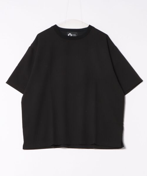 m.f.editorial（エムエフエディトリアル）の「【ストレッチ 吸水速乾 防シワ】m.f.エディトリアル メンズ circle motion air2 クルー 半袖 Tシャツ(セットアップ可能)（Tシャツ/カットソー・メンズ・グレー系その他2/ブラック・MEDIUM/LARGE）」の4枚目の写真
