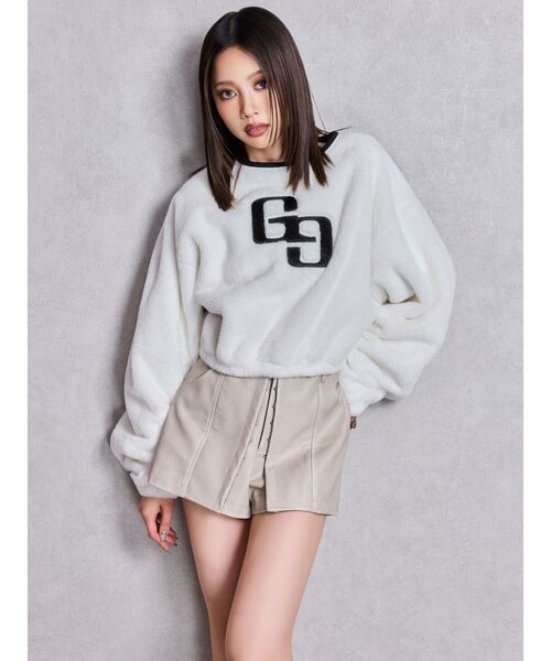 GYDA(ジェイダ)の「GG ECO FURショートトップス(Tシャツ/カットソー・レディース・ピンク/ベージュ/オフホワイト/ブラック・FREE)」の14枚目の写真