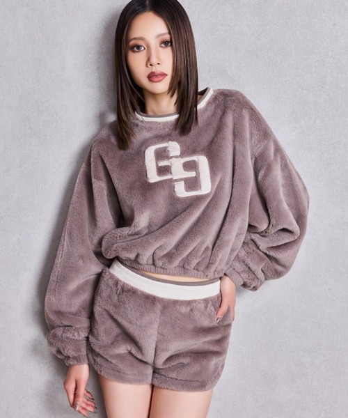 GYDA(ジェイダ)の「GG ECO FURショートトップス(Tシャツ/カットソー・レディース・ピンク/ベージュ/オフホワイト/ブラック・FREE)」の3枚目の写真