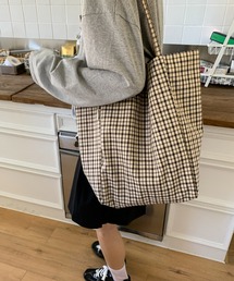 IRADOWL（アイラドール）の「レトロチェック柄トートバッグ（トートバッグ）」