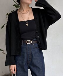 DouDou | 【WEB限定】レイヤードリブVネックカーディガン(カーディガン/ボレロ)