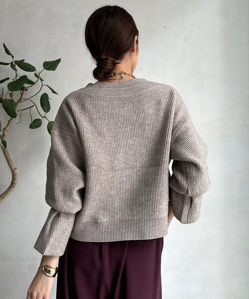 DouDou（ドゥドゥ）の「【WEB限定】レイヤードリブVネックカーディガン（カーディガン/ボレロ・レディース・ベージュ/グレー/ブラック・FREE）」の21枚目の写真