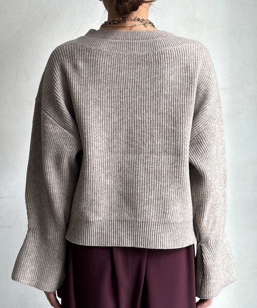 DouDou（ドゥドゥ）の「【WEB限定】レイヤードリブVネックカーディガン（カーディガン/ボレロ・レディース・ベージュ/グレー/ブラック・FREE）」の12枚目の写真