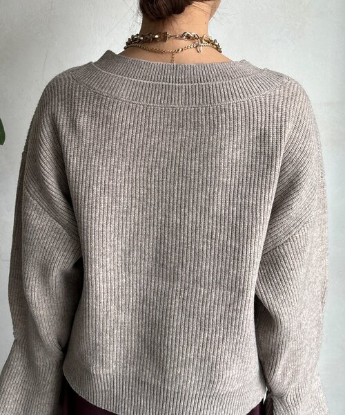 DouDou（ドゥドゥ）の「【WEB限定】レイヤードリブVネックカーディガン（カーディガン/ボレロ・レディース・ベージュ/グレー/ブラック・FREE）」の13枚目の写真