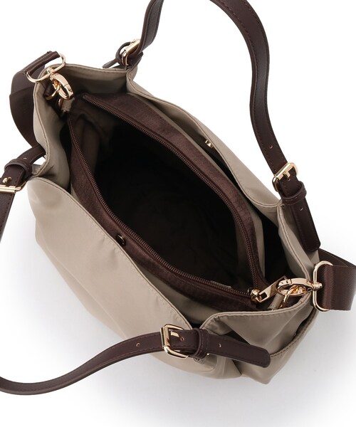 Reflect（リフレクト）の「【しっかり収納／小旅行に◎／インナーバッグ入り／ショルダー付き】3WAYデザインバッグ（ショルダーバッグ・レディース・ベージュ/ピンク系/ブラック・00）」の9枚目の写真