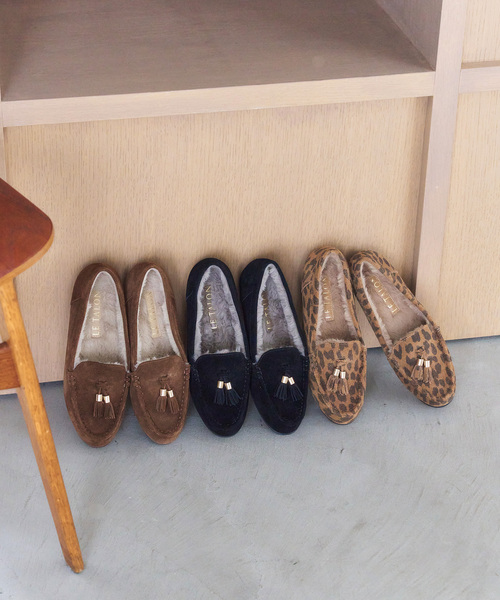 LE TALON(ルタロン)の「レザーファータッセルモカシン(モカシン/デッキシューズ・レディース・ブラウン系その他/タン/ブラック・25cm/24.5cm/24cm/23.5cm/22.5cm/22cm/23cm)」の4枚目の写真