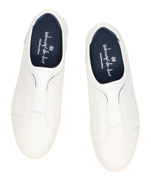 whoop-de-doo（フープディドゥ）の「ストレッチスリッポン whoop-de-doo/フープディドゥ（スリッポン・メンズ・ホワイト/ブラック×ブラック・40/41/42/43/44）」の9枚目の写真