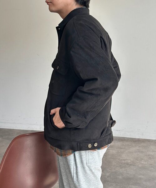CPCM(シーピーシーエム)の「フェイクスエードトラッカージャケット(ブルゾン・レディース・ブラック/キャメル・SMALL/MEDIUM/LARGE)」の9枚目の写真
