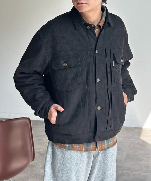 CPCM(シーピーシーエム)の「フェイクスエードトラッカージャケット(ブルゾン・レディース・ブラック/キャメル・SMALL/MEDIUM/LARGE)」の15枚目の写真