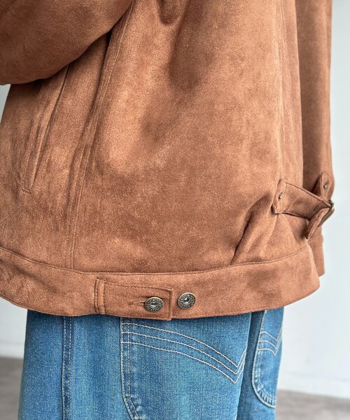 CPCM(シーピーシーエム)の「フェイクスエードトラッカージャケット(ブルゾン・レディース・ブラック/キャメル・SMALL/MEDIUM/LARGE)」の6枚目の写真