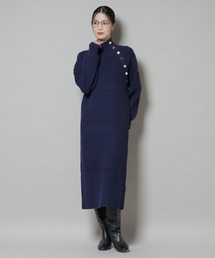 NANO universe | 釦ディティールニットワンピース(ワンピース)