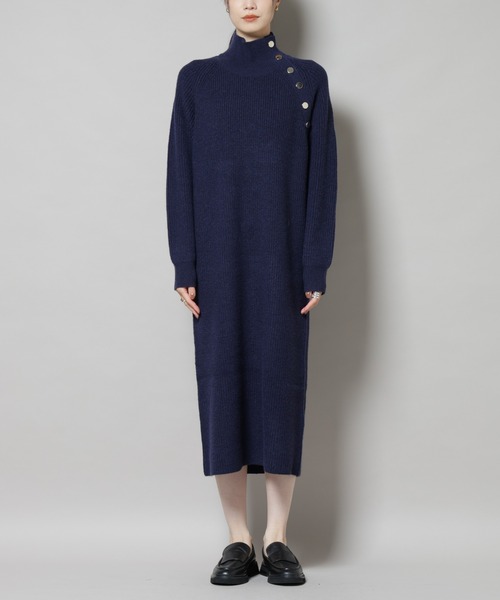 NANO universe（ナノユニバース）の「釦ディティールニットワンピース（ワンピース・レディース・グレー/ベージュ/ネイビー・FREE）」の18枚目の写真