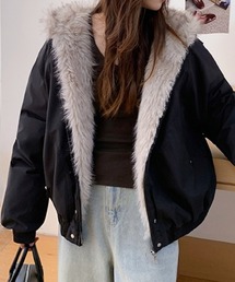 フード付きファージャケット