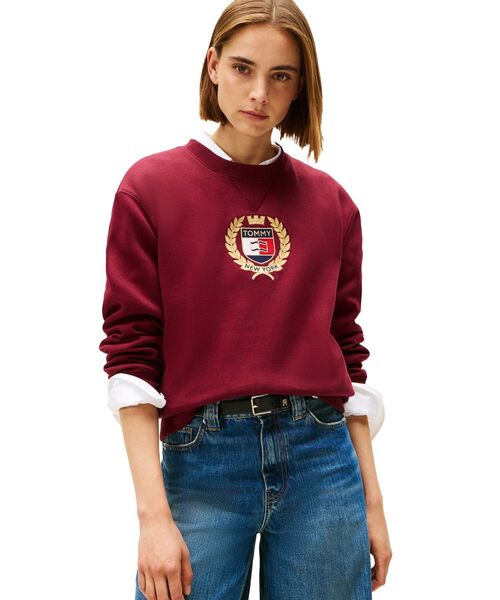 TOMMY HILFIGER（トミーヒルフィガー）の「【オンライン限定】ボクシークエストクルースウェット（スウェット・レディース・グレー/ネイビー/レッド・MEDIUM/X-SMALL/SMALL）」の3枚目の写真