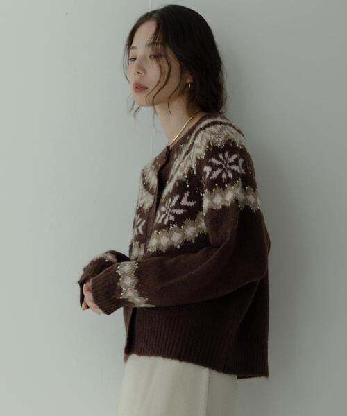 URBAN RESEARCH Sonny Label(アーバンリサーチサニーレーベル)の「求心柄ニットカーディガン(ニット/セーター・レディース・オフホワイト/ブルー/ブラウン・FREE)」の15枚目の写真
