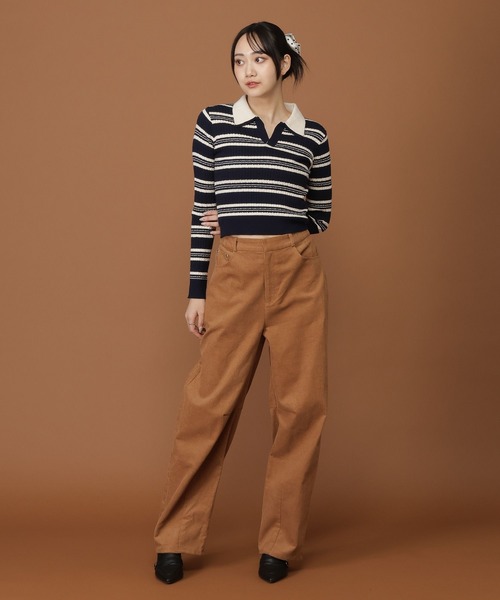 3.3 Field Trip （3.3フィールドトリップ）の「3.3 Field Trip／コーデュロイバレルパンツ（その他パンツ・レディース・ブラウン/キャメル・FREE）」の4枚目の写真