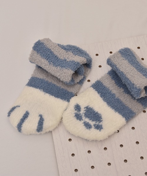 TONE SELECT GOODS(トーンセレクトグッズ)の「【float】ふわふわ モコモコ ネコ柄 パステル カラー デザイン ルームソックス【12色展開】(ソックス/靴下・レディース・グリーン系3/ブルー系2/ベージュ系3/グリーン系1/ピンク系3/ピンク系2/ピンク系1/ブルー系1/ブルー系3/グリーン系2/グレー系1/ベージュ系2・FREE)」の8枚目の写真