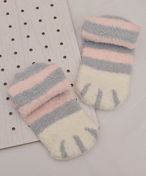 TONE SELECT GOODS(トーンセレクトグッズ)の「【float】ふわふわ モコモコ ネコ柄 パステル カラー デザイン ルームソックス【12色展開】(ソックス/靴下・レディース・グリーン系3/ブルー系2/ベージュ系3/グリーン系1/ピンク系3/ピンク系2/ピンク系1/ブルー系1/ブルー系3/グリーン系2/グレー系1/ベージュ系2・FREE)」の11枚目の写真