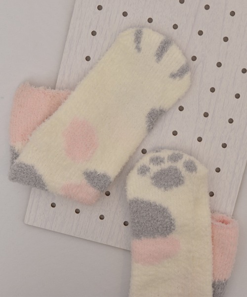 TONE SELECT GOODS(トーンセレクトグッズ)の「【float】ふわふわ モコモコ ネコ柄 パステル カラー デザイン ルームソックス【12色展開】(ソックス/靴下・レディース・グリーン系3/ブルー系2/ベージュ系3/グリーン系1/ピンク系3/ピンク系2/ピンク系1/ブルー系1/ブルー系3/グリーン系2/グレー系1/ベージュ系2・FREE)」の12枚目の写真