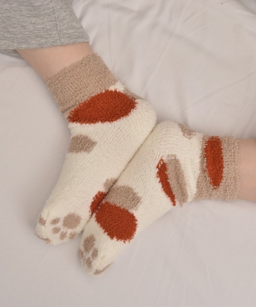 TONE SELECT GOODS(トーンセレクトグッズ)の「【float】ふわふわ モコモコ ネコ柄 パステル カラー デザイン ルームソックス【12色展開】(ソックス/靴下・レディース・グリーン系3/ブルー系2/ベージュ系3/グリーン系1/ピンク系3/ピンク系2/ピンク系1/ブルー系1/ブルー系3/グリーン系2/グレー系1/ベージュ系2・FREE)」の19枚目の写真