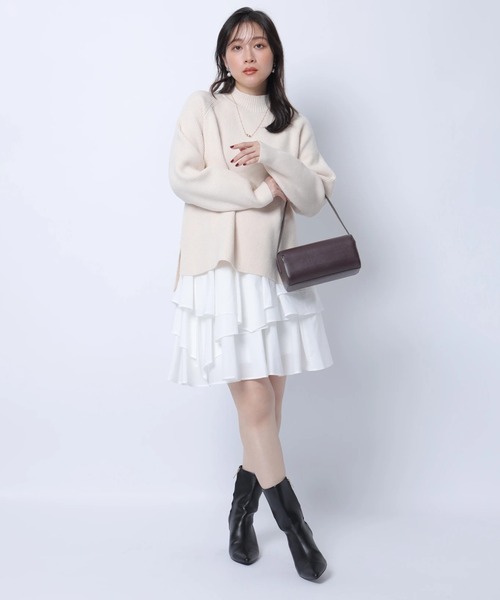 Apuweiser-riche(アプワイザーリッシェ)の「イレヘムレイヤードミニワンピSET(ワンピース・レディース・オフホワイト/ブルー系その他3・1/2)」の4枚目の写真