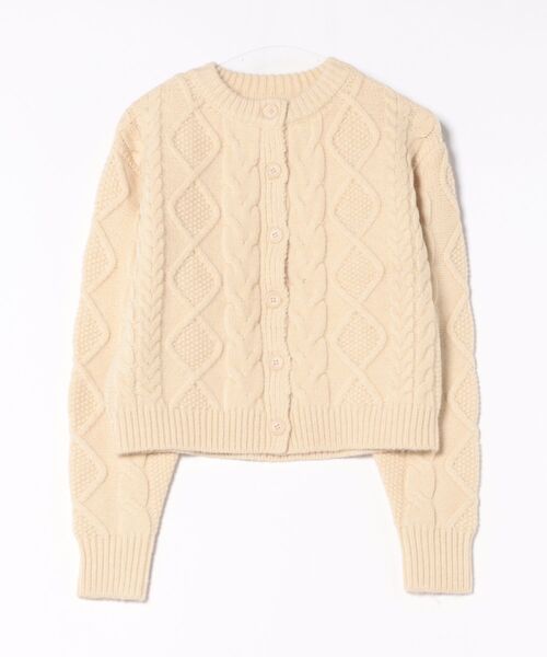 STYLEBLOCK（スタイルブロック）の「ケーブルニットカーディガン（カーディガン/ボレロ・レディース・チャコールグレー/ホワイト系その他/レッド/ブラウン・M）」の6枚目の写真