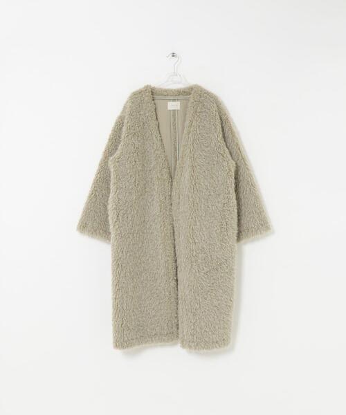 LAATO(ラート)の「long boa coat(その他アウター・レディース・ライトブルー/ライトカーキ・FREE)」の1枚目の写真