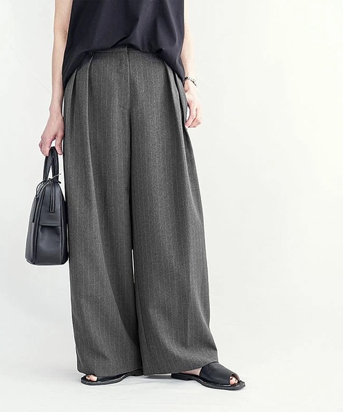 SOLAMONAT LARME(ソラモナラーム)の「ストライプパンツ(その他パンツ・レディース・ブラック/チャコール/グレー・38/40)」の3枚目の写真