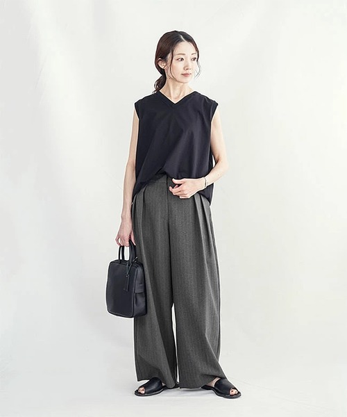 SOLAMONAT LARME(ソラモナラーム)の「ストライプパンツ(その他パンツ・レディース・ブラック/チャコール/グレー・38/40)」の5枚目の写真