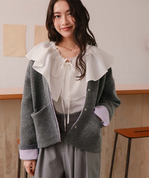 セール】【26SS新作/2026 SPRING COLLECTION】配色デザインニット