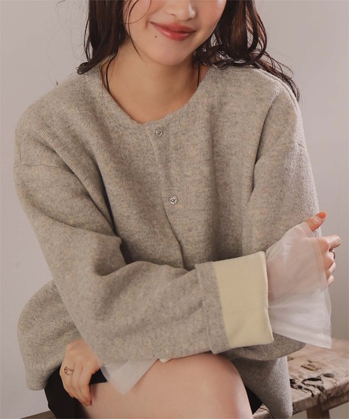 26SS新作/2026 SPRING COLLECTION】配色デザインニットコート